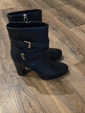 Ralph Lauren Black Heeled Booties, Size 7